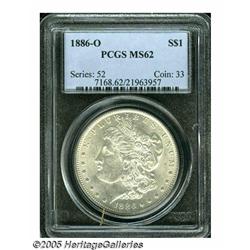 1886-O S$1 MS62 PCGS. A very scarce Mint State is