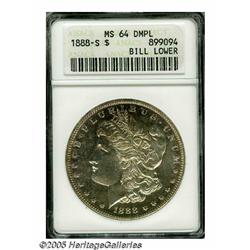 1888-S S$1 MS64 Deep Mirror Prooflike ANACS. Ex: 