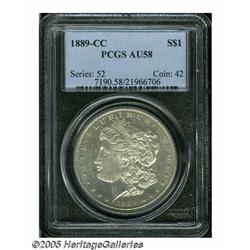 1889-CC S$1 AU58 PCGS. Typically bold with just a