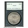1889-S S$1 MS65 PCGS. Peach, cream-gray, and lave