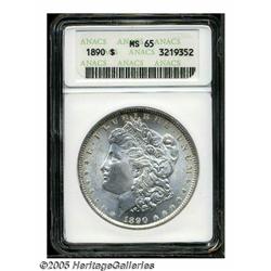 1890 S$1 MS65 ANACS. Sharply struck and fully lus