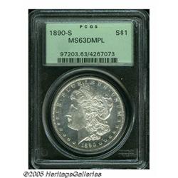 1890-S S$1 MS63 Deep Mirror Prooflike PCGS. Sharp