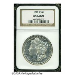 1890-S S$1 MS64 Deep Mirror Prooflike NGC. Deeply
