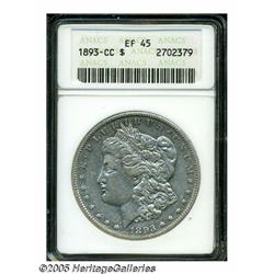 1893-CC S$1 XF45 ANACS. This CC dollar displays b