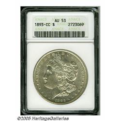 1893-CC S$1 AU53 ANACS. This CC dollar displays a