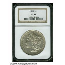 1894 S$1 XF45 NGC. A lightly toned and attractive