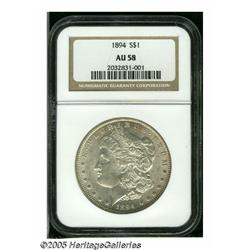 1894 S$1 AU58 NGC. The cartwheel luster is virtua