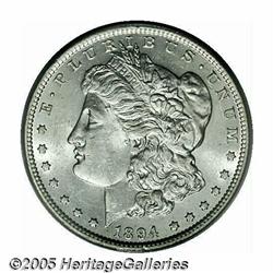 1894 S$1 AU58 PCGS. The smooth, satiny surfaces a