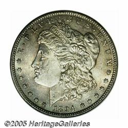 1894 S$1 MS62 NGC. Light apricot-gray and pale li