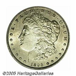 1895-O S$1 AU58 NGC. Satiny and untoned with just