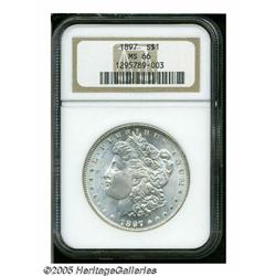 1897 S$1 MS66 NGC. The dusky gold patina does not