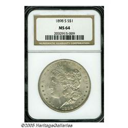 1898-S S$1 MS64 NGC. Well struck with radiant lus