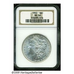 1902 S$1 MS66 NGC. Bright and highly lustrous wit
