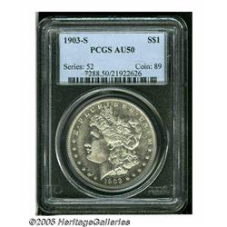 1903-S S$1 AU50 PCGS. Bright surfaces display a c