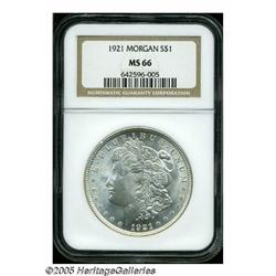 1921 S$1 MS66 NGC. Fully struck, highly lustrous,