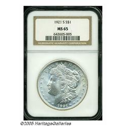1921-S S$1 MS65 NGC. A brilliant and highly lustr