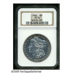 1883 S$1 PR62 NGC. Sharply struck, with glassy re