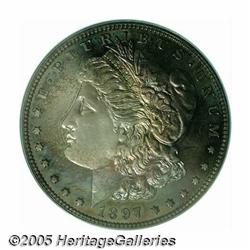 1897 S$1 PR67 PCGS. Deep multicolored toning ador