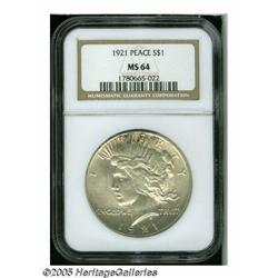 1921 S$1 MS64 NGC. Showing the usual softness of 
