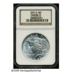 1922-D S$1 MS66 NGC. A brilliant and exceptionall