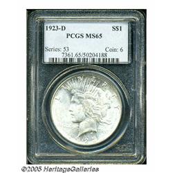 1923-D S$1 MS65 PCGS. This Gem '23-D displays bri