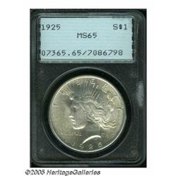 1925 S$1 MS65 PCGS. Well struck and lustrous, wit