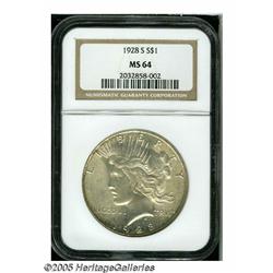 1928-S S$1 MS64 NGC. VAM-3. A Top 50 Variety. The