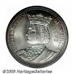 1893 25C Isabella Quarter MS66 PCGS. This sharply