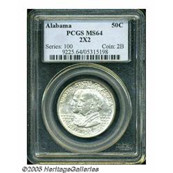 1921 50C Alabama 2x2 MS64 PCGS. Lustrous surfaces