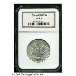 1936 50C Albany MS67 NGC. Soft luster lies beneat