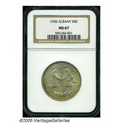 1936 50C Albany MS67 NGC. The reverse is tab tone