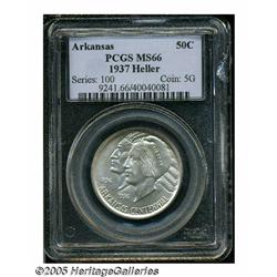 1937 50C Arkansas MS66 PCGS. Ex: Heller. A bright