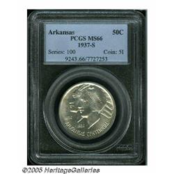 1937-S 50C Arkansas MS66 PCGS. Brilliant and comp