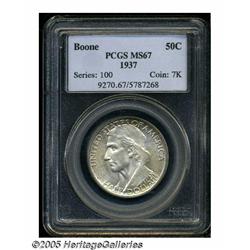 1937 50C Boone MS67 PCGS. Blemish-free, the thick