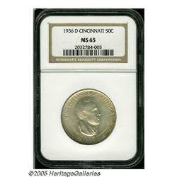 1936-D 50C Cincinnati MS65 NGC. Well struck and c