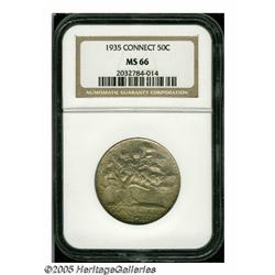 1935 50C Connecticut MS66 NGC. Original even gray