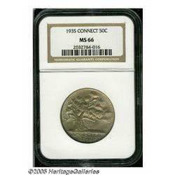 1935 50C Connecticut MS66 NGC. A satiny, carefull