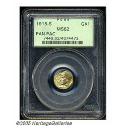 1915-S G$1 Panama-Pacific Gold Dollar MS62 PCGS. 