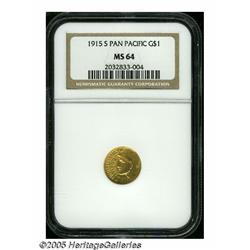 1915-S G$1 Panama-Pacific Gold Dollar MS64 NGC. E