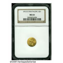 1915-S G$1 Panama-Pacific Gold Dollar MS64 NGC. T