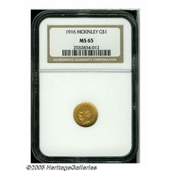 1916 G$1 McKinley MS65 NGC. Well struck and semi-