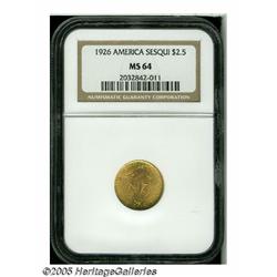 1926 $2 1/2 Sesquicentennial MS64 NGC. Boldly str
