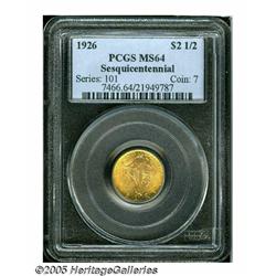 1926 $2 1/2 Sesquicentennial MS64 PCGS. A lustrou