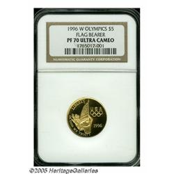 1996-W G$5 Olympic/Flag Bearer Gold Five Dollar P