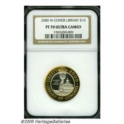 2000-W $10 Library of Congress PR70 Ultra Cameo N