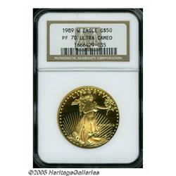 1989-W G$50 One-Ounce Gold Eagle PR70 Ultra Cameo