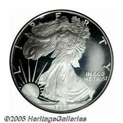 1995-W S$1 Silver Eagle PR68 Deep Cameo PCGS. Wit