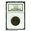 Image 1 : 1847 1C Hawaii Cent MS64 Brown NGC. Crosslet 4, 1
