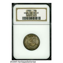 1883 25C Hawaii Quarter MS65 NGC. Splashes of oce