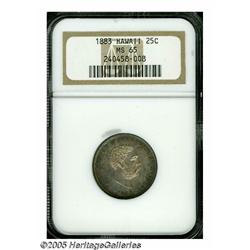 1883 25C Hawaii Quarter MS65 NGC. Luscious origin
